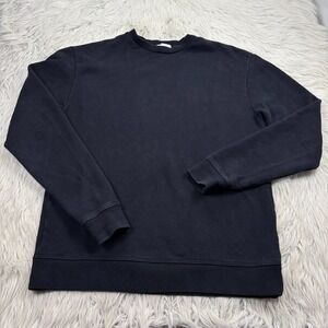 John Elliott Men's S Black Crew Terry Knit Sweatshirt Minimalist Quiet Luxury